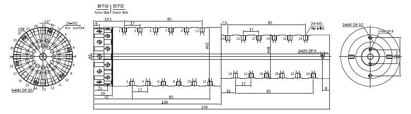 30240043024004系列360旋转气动旋转密封接头 系列滑环外形图纸