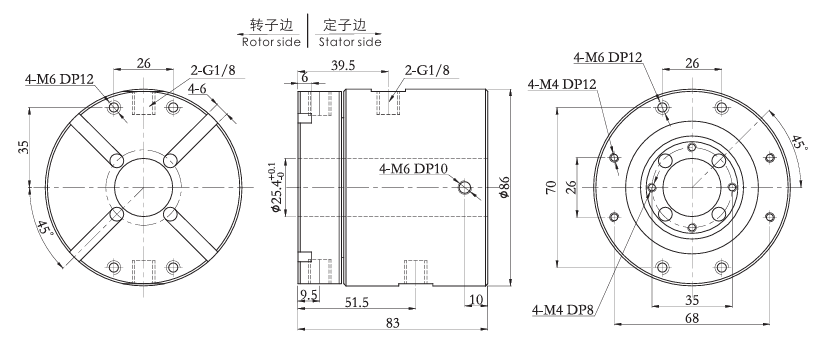 32520063252006系列纯气动旋转接头 系列滑环外形图纸