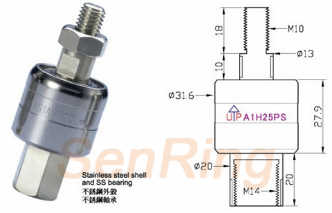 a1h25psA1H25PS系列水银滑环(1路250A电流)系列水银导电滑环图纸