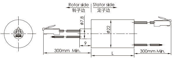 em022EM022系列微型千兆网线滑环（1~2路百兆/千兆网线） 系列滑环外形图纸