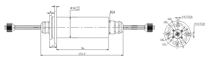 fo120FO120系列12路光+电混合滑环 系列滑环外形图纸