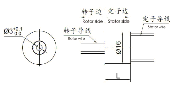 h0316H0316（孔径3mm）微型过孔导电滑环 系列滑环外形图纸