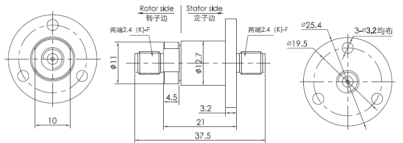 hf0150-12HF0150-12系列射频旋转关节 系列滑环外形图纸