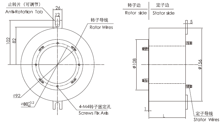 k380K380系列超薄扁平盘式滑环 系列滑环外形图纸