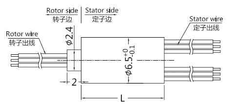 m065M065系列微型帽式滑环（外径：6.5mm） 系列滑环外形图纸