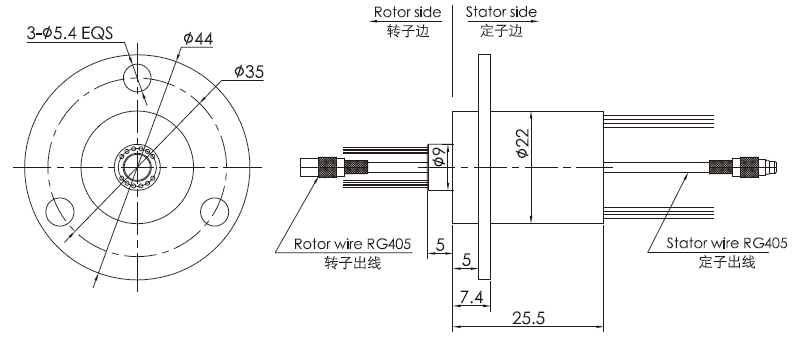 o022-12O022-12系列高清滑环(1组1080P高清信号+12路2A电流) 系列滑环外形图纸