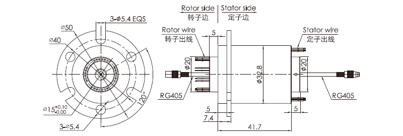 o032-24O032-24系列高清滑环(1组1080P高清信号+24路2A电流) 系列滑环外形图纸