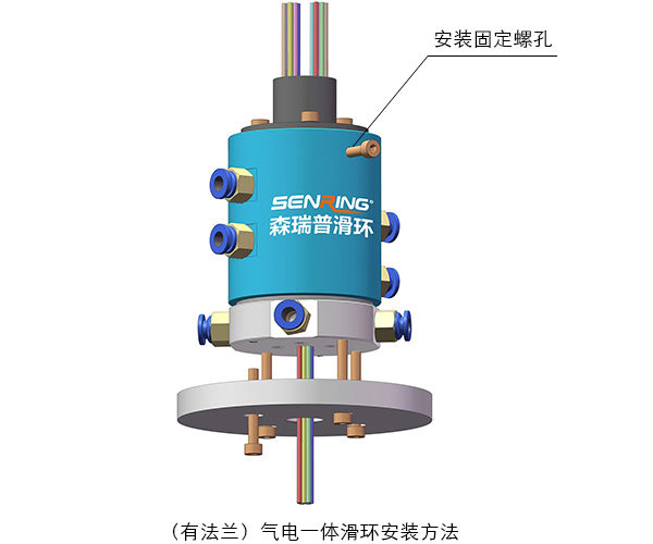 （有法兰）气电一体滑环安装方法