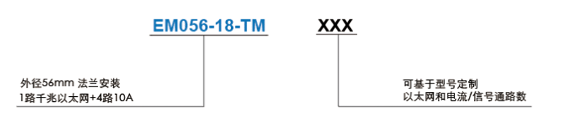 em056-18-tm单通路千兆以太网滑环1路千兆网线组合4路10A电源线系列滑环特点