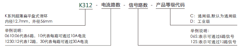 k312K312系列超薄扁平盘式滑环系列滑环特点